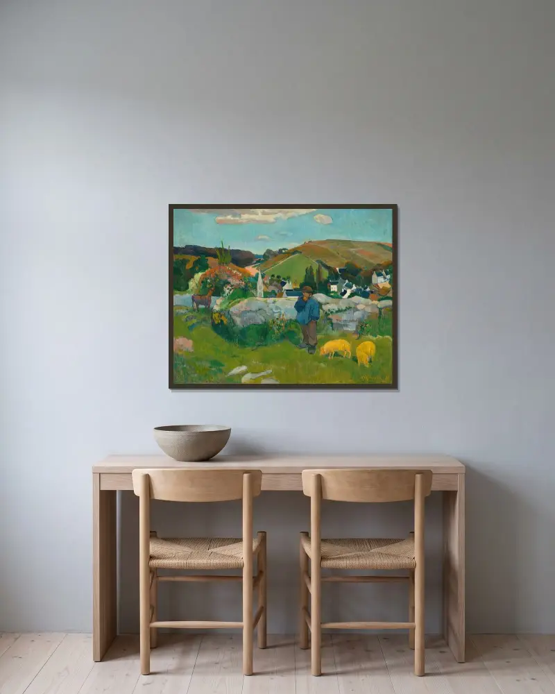 Svinherden, Paul Gauguin v rámu na stěně