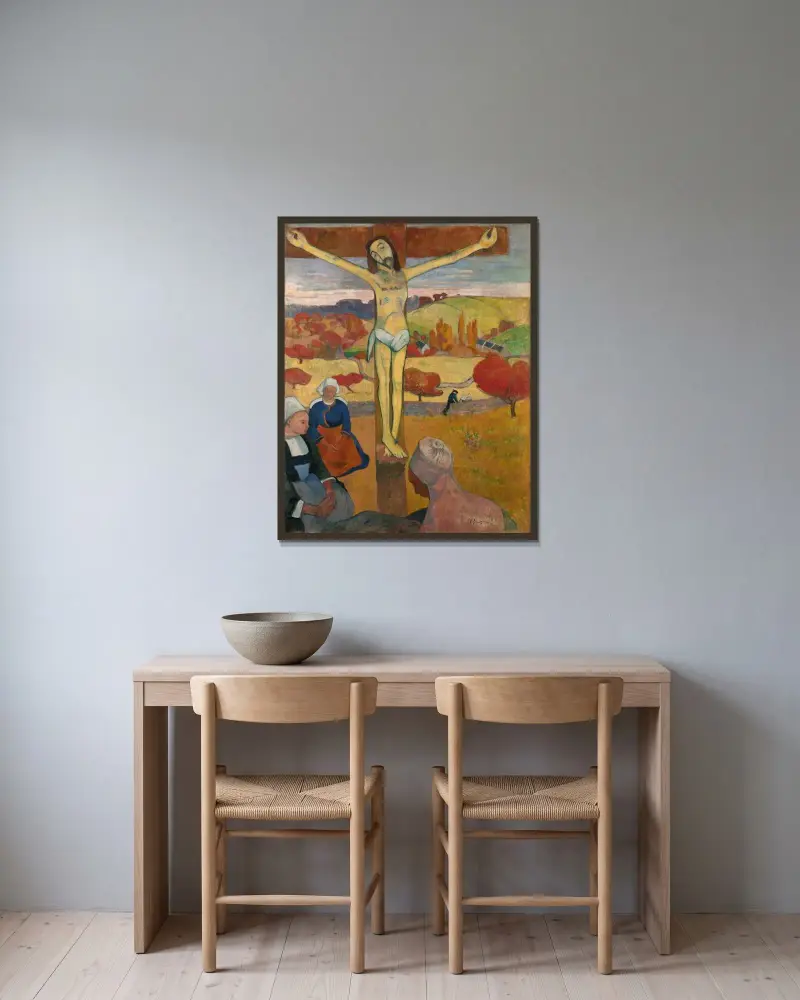 Žlutý Kristus, Paul Gauguin v rámu na stěně