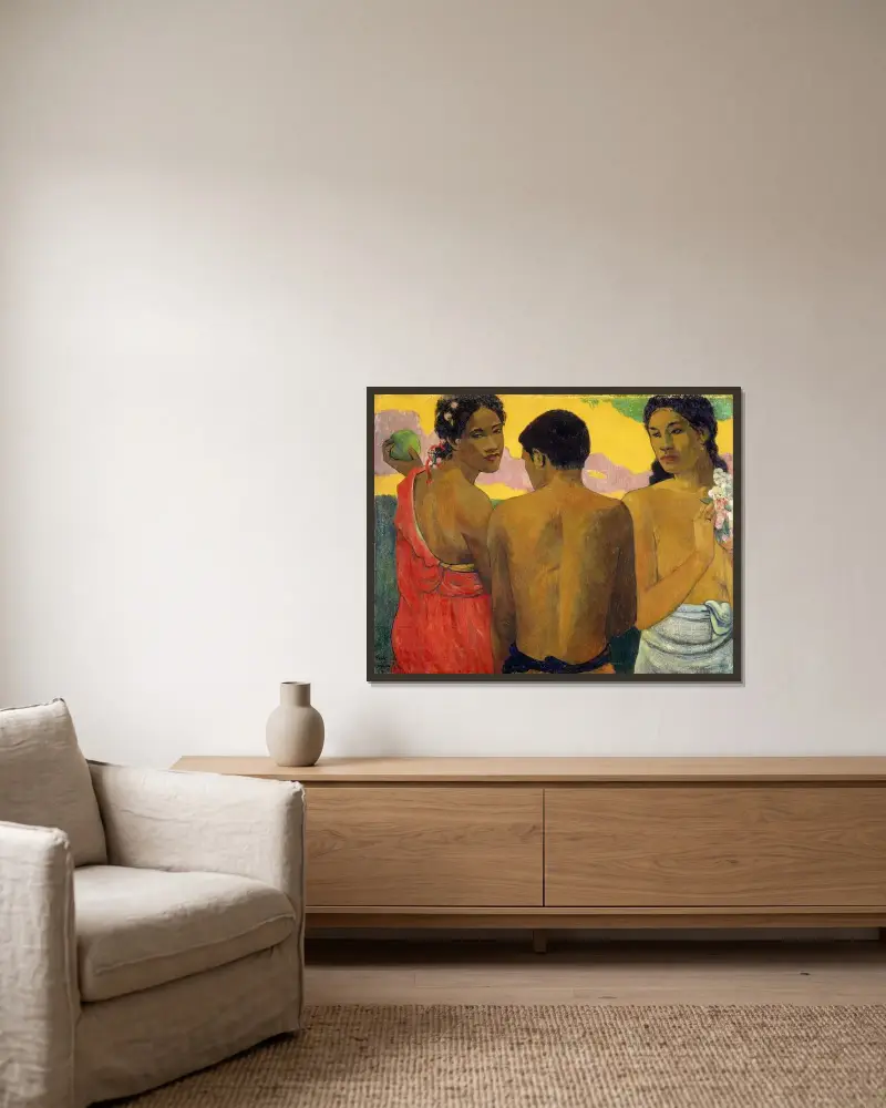 Tři Tahiťanky, Paul Gauguin v rámu na stěně