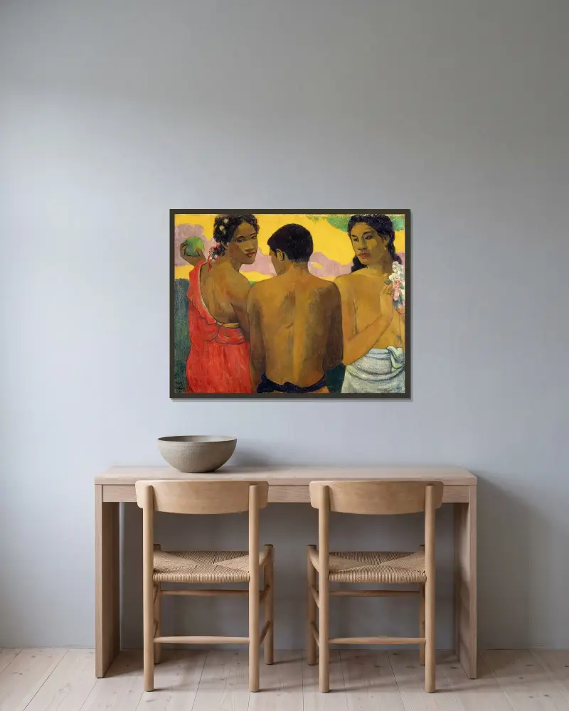Tři Tahiťanky, Paul Gauguin v rámu na stěně