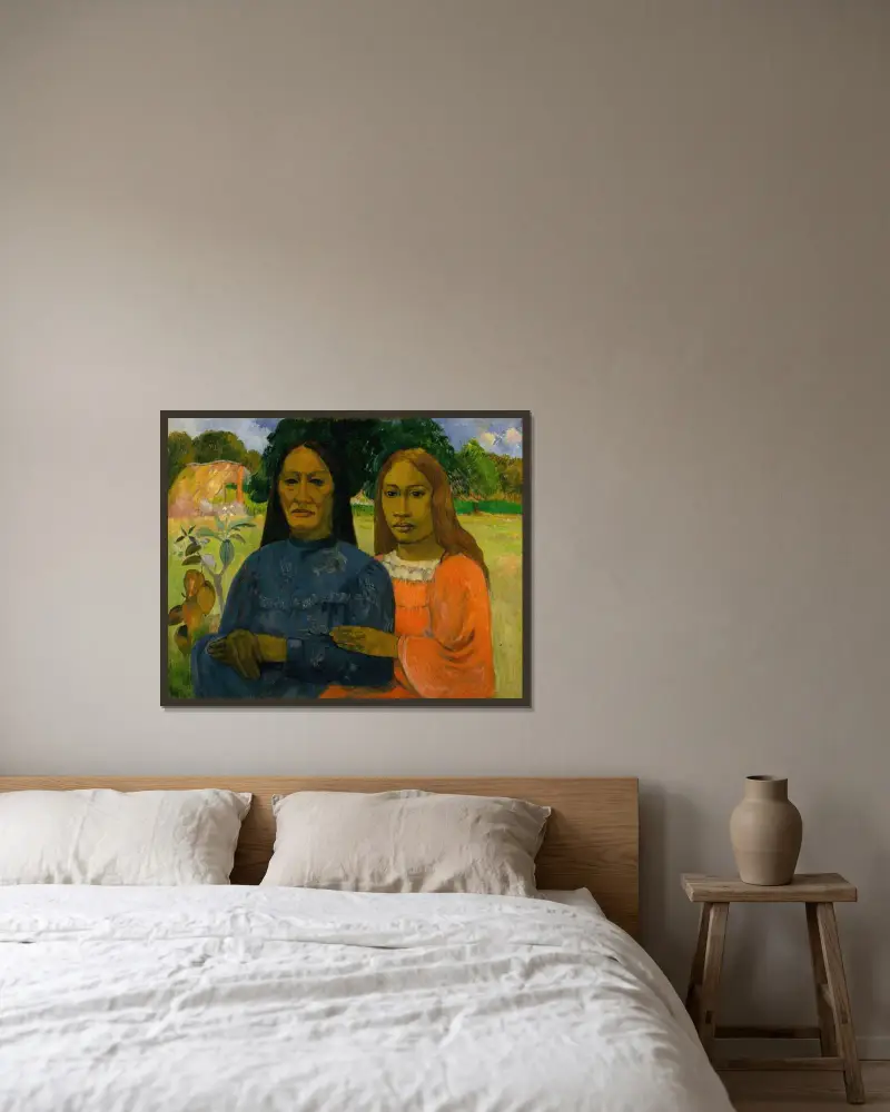 Dvě ženy, Paul Gauguin v rámu na stěně