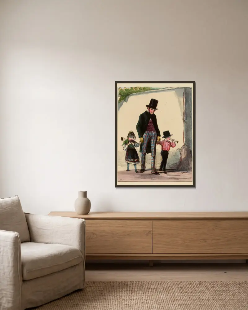 Es ist doch komisch, dass meine Frau bei Mama Coquardeau zu Abend essen sollte und ich dort nur die Kleinen finde von Paul Gavarni gerahmt an einer Wand