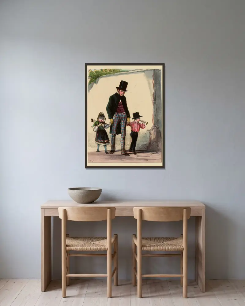 Es ist doch komisch, dass meine Frau bei Mama Coquardeau zu Abend essen sollte und ich dort nur die Kleinen finde von Paul Gavarni gerahmt an einer Wand