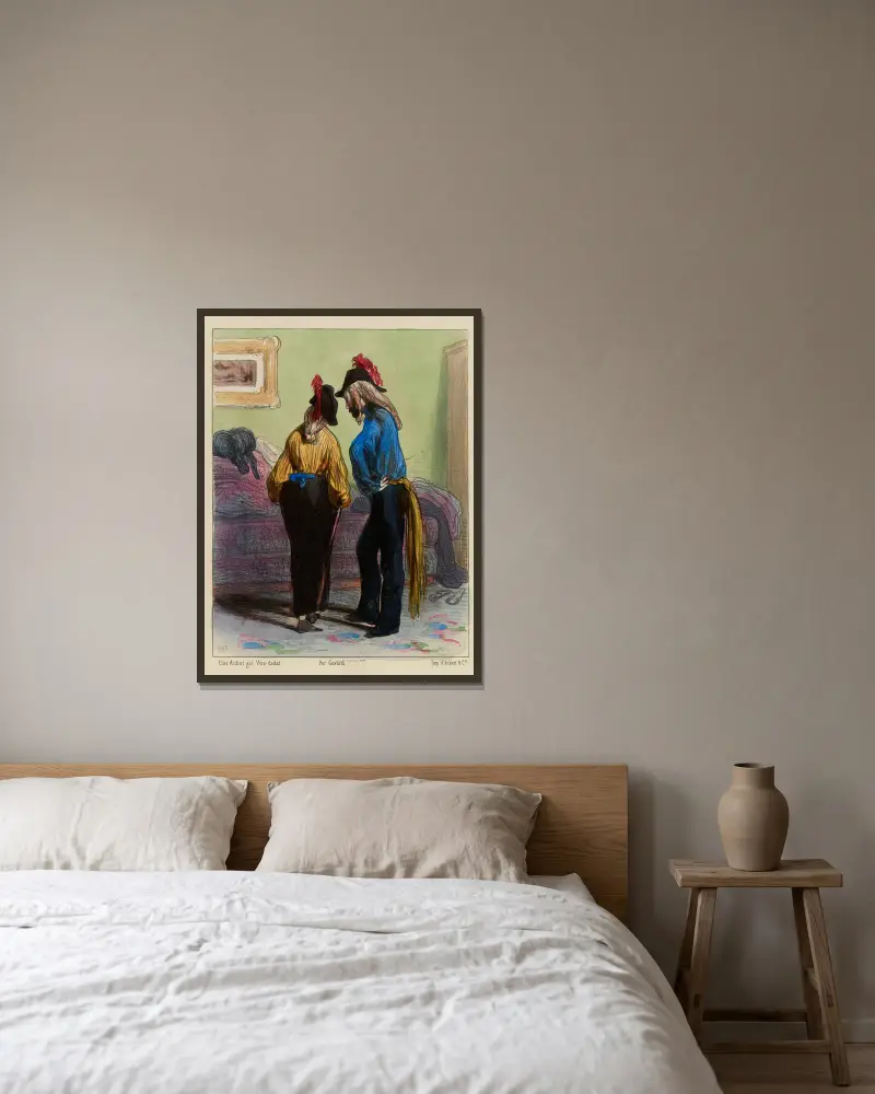 Und wenn Cornélie kein Auto fände von Paul Gavarni gerahmt an einer Wand