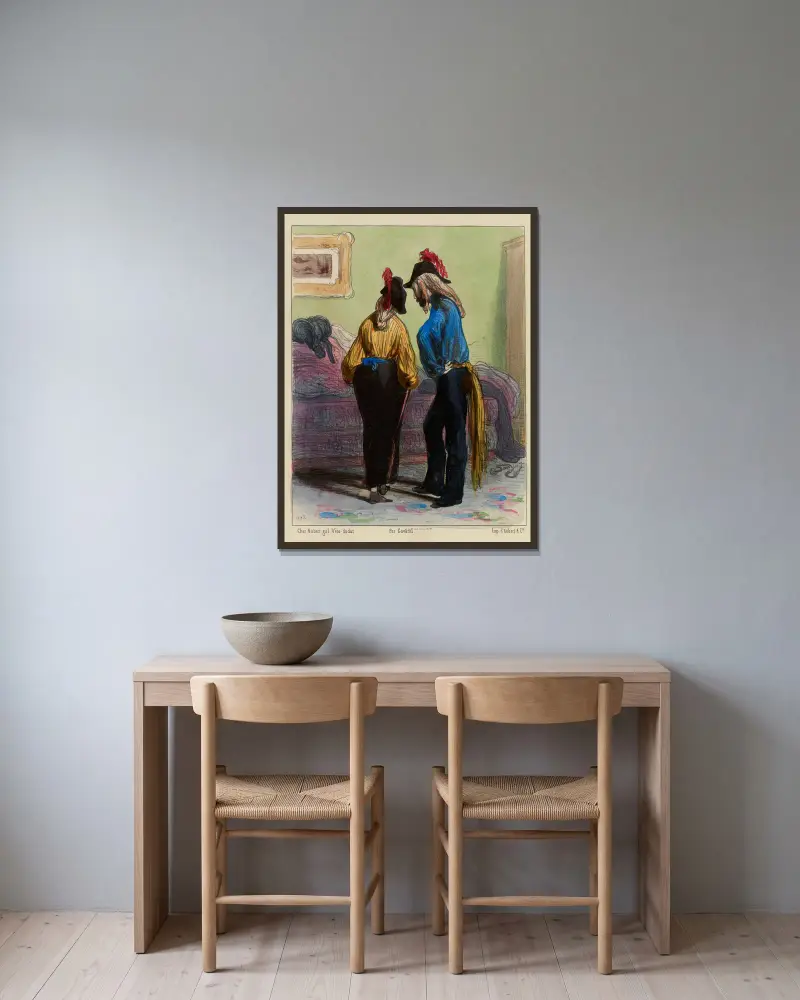 Und wenn Cornélie kein Auto fände von Paul Gavarni gerahmt an einer Wand