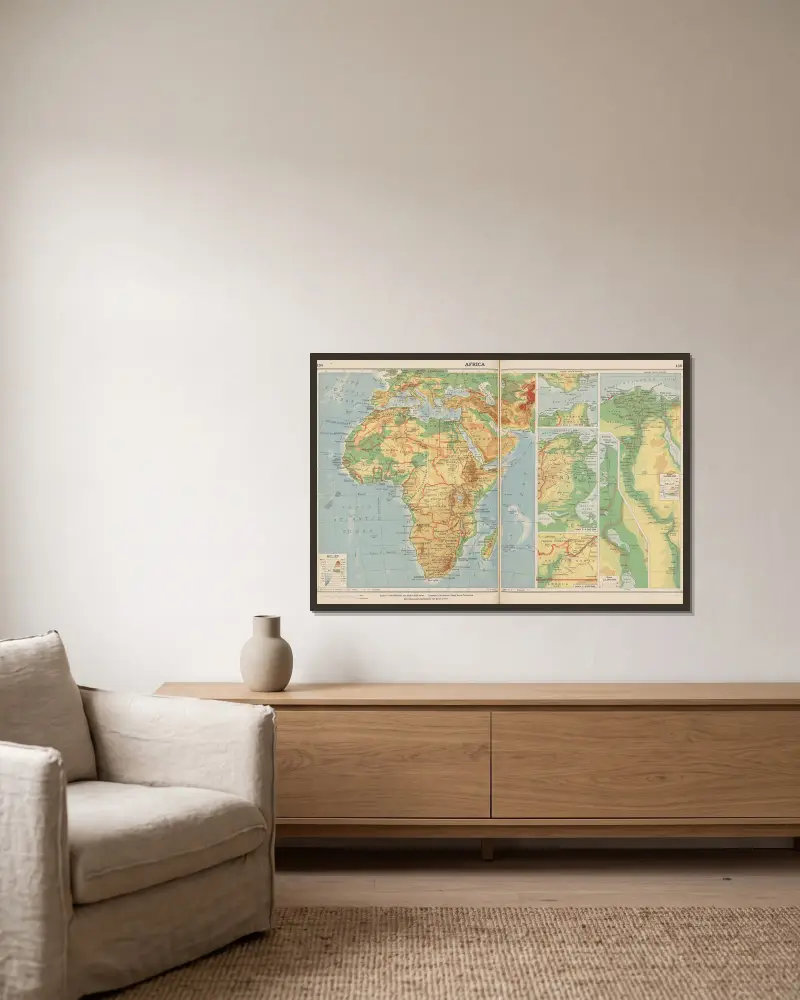 Afrika von John Paul Goode gerahmt an einer Wand