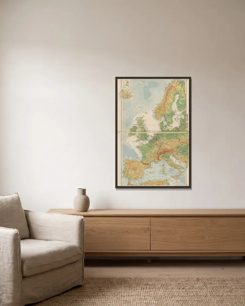 Westeuropa von John Paul Goode gerahmt an einer Wand