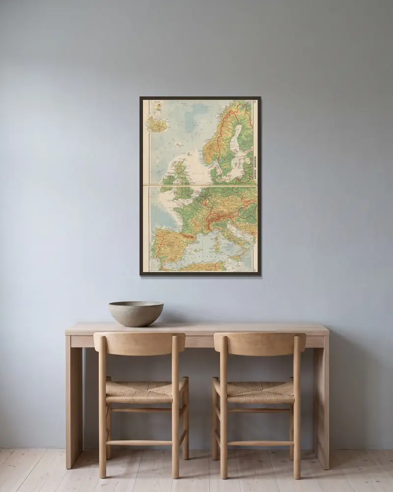 Westeuropa von John Paul Goode gerahmt an einer Wand