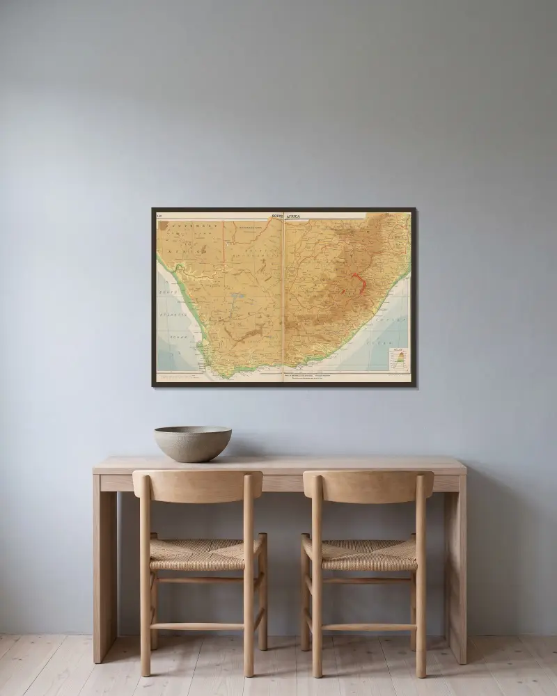 Südafrika von John Paul Goode gerahmt an einer Wand