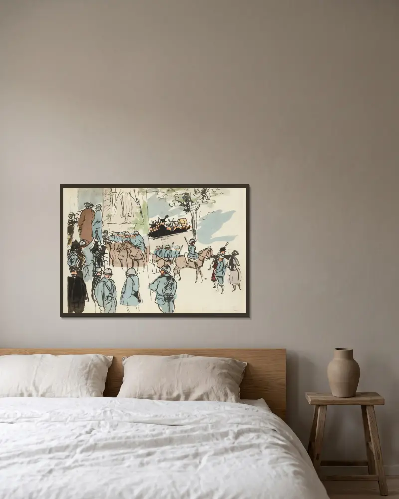 14 juli 1919, Place de l'Étoile vid hörnet av Champs-Élysées, klockan fem på morgonen, 1919 – nr 1 av Paul Goute inramad på en vägg