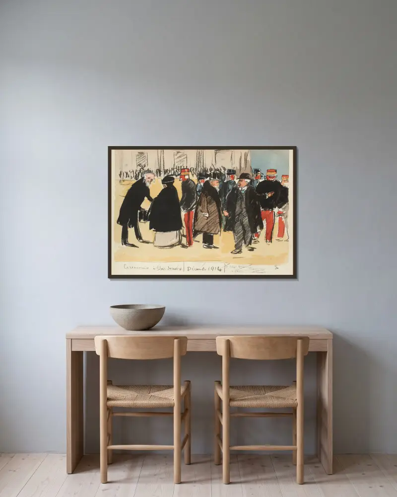 Ceremoni i Bordeaux, december 1914 av Paul Goute inramad på en vägg