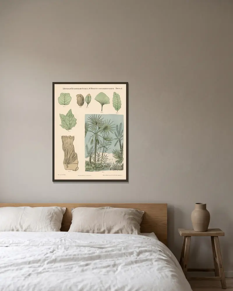 Marsh plants. Fossils. av Alexander-Paul Henckel inramad på en vägg