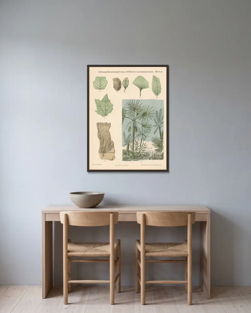 Marsh plants. Fossils. av Alexander-Paul Henckel inramad på en vägg