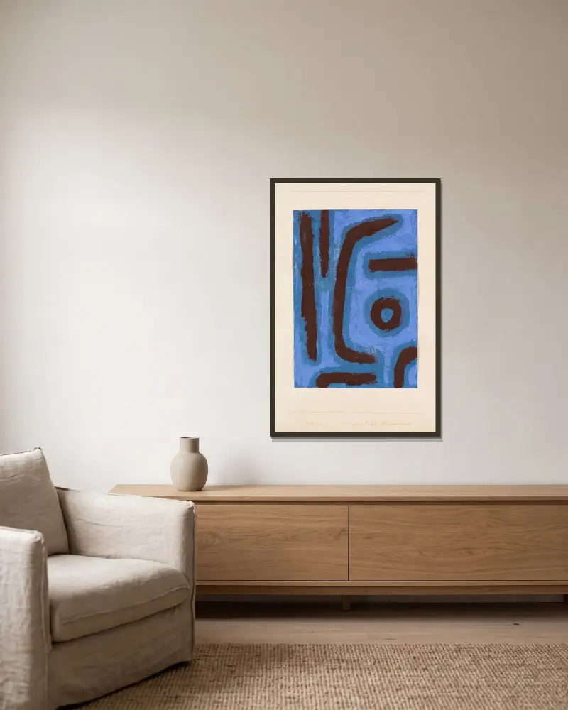Ackord för en blomteater av Paul Klee inramad på en vägg