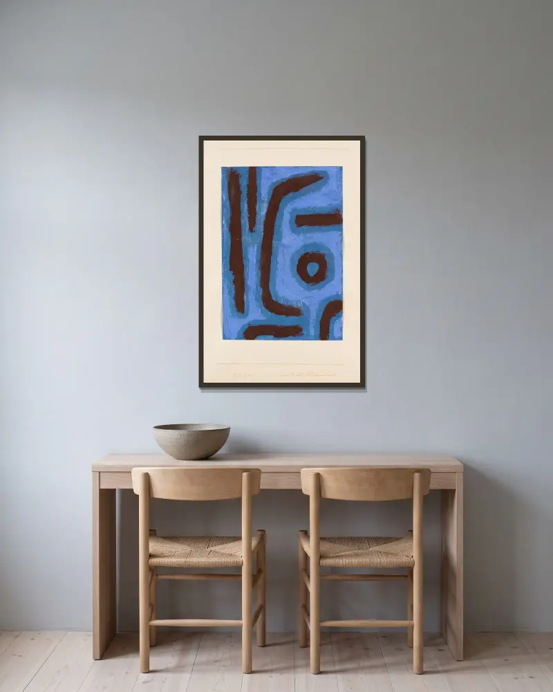 Ackord för en blomteater av Paul Klee inramad på en vägg