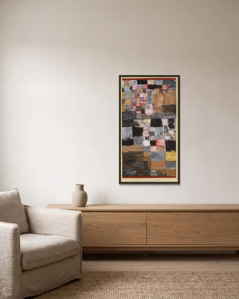 Wznoszenie się małego miasta, Paul Klee w ramie na ścianie