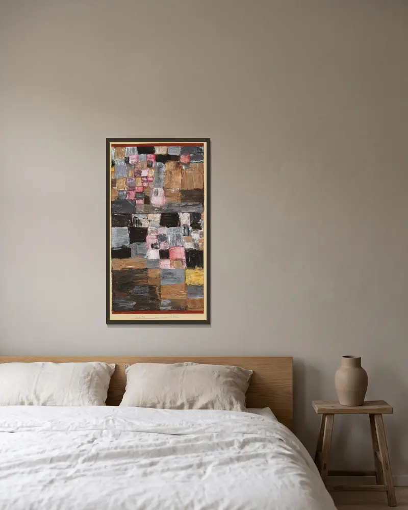 Wznoszenie się małego miasta, Paul Klee w ramie na ścianie