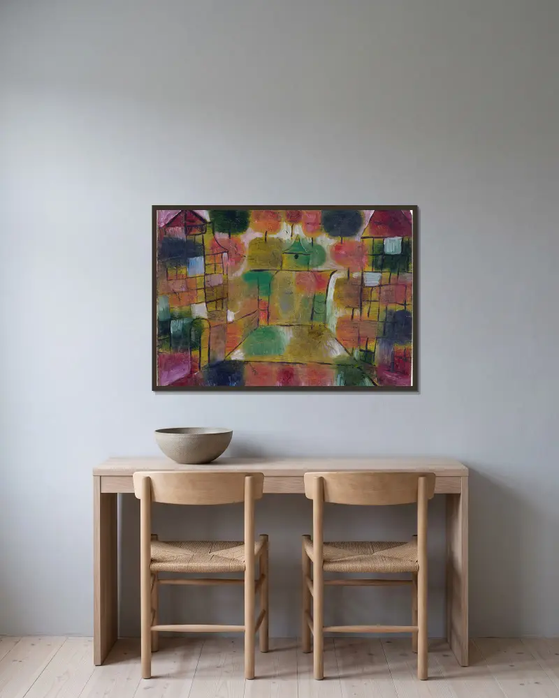 Strom a architektura – rytmy, Paul Klee v rámu na stěně