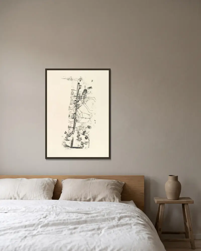 Komiczny ptak (Vogelkomödie), Paul Klee w ramie na ścianie