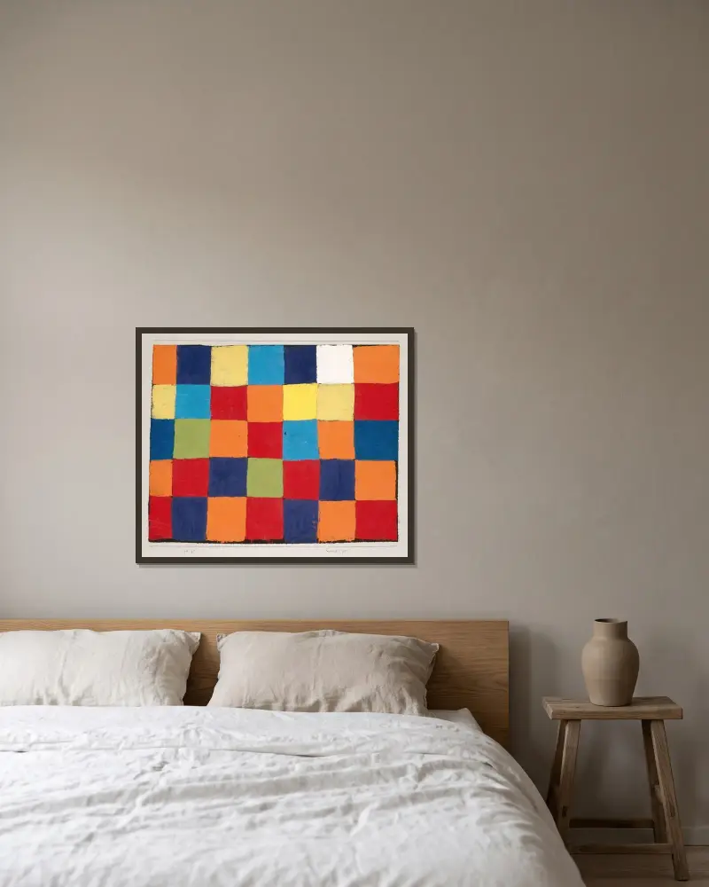 Barevná škála „Qu 1“, Paul Klee v rámu na stěně
