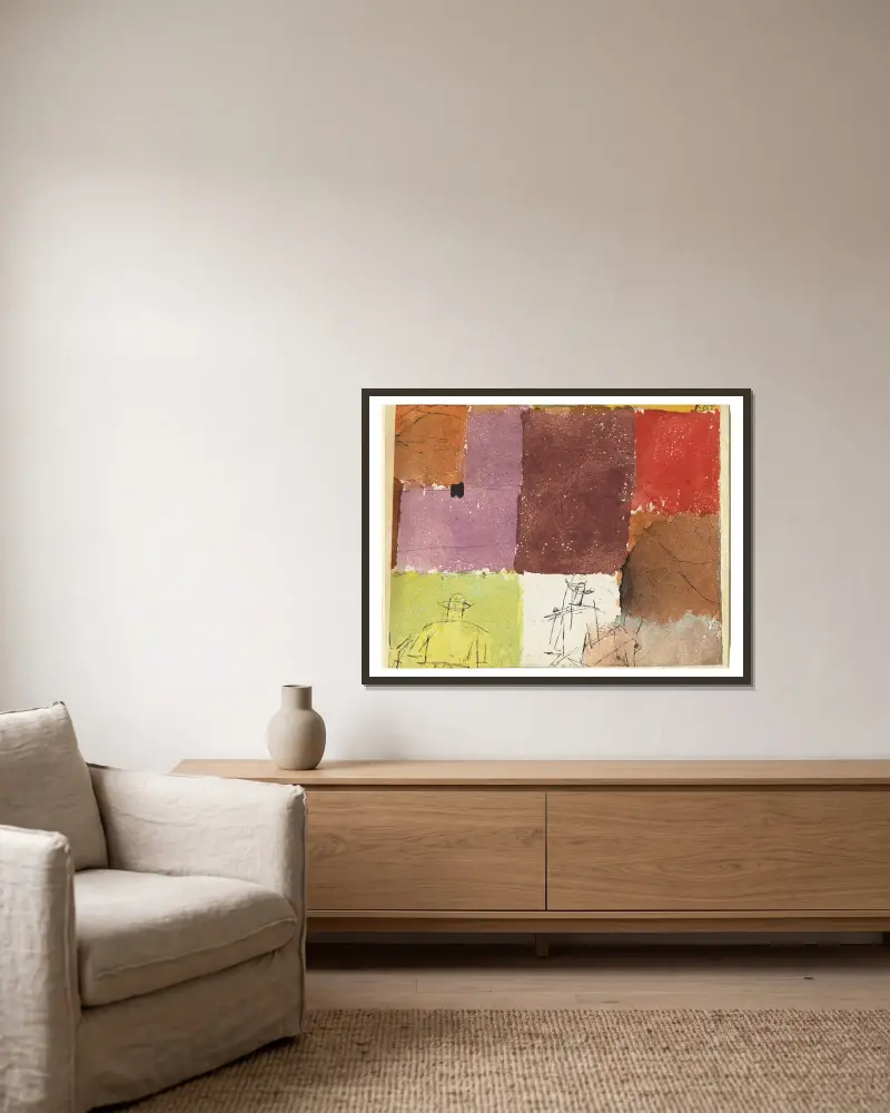 Composition with Figures av Paul Klee inramad på en vägg