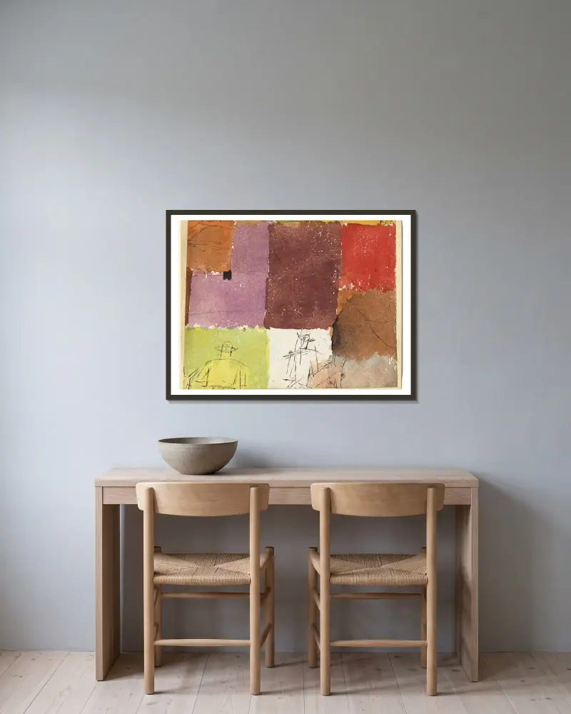 Composition with Figures av Paul Klee inramad på en vägg