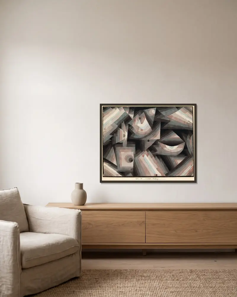 Crystal gradation av Paul Klee inramad på en vägg