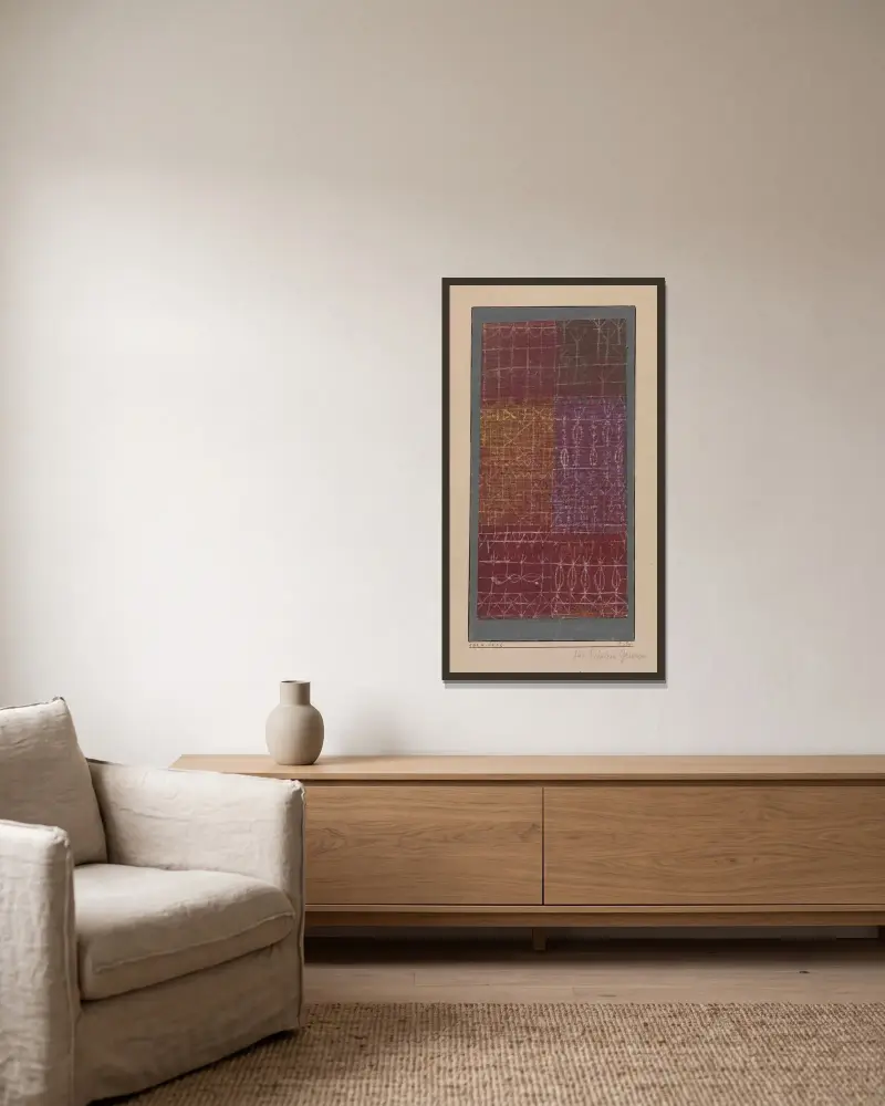 Curtain av Paul Klee inramad på en vägg