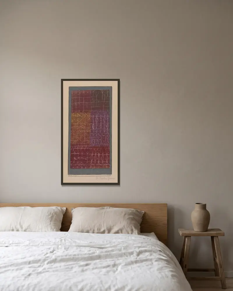 Curtain av Paul Klee inramad på en vägg