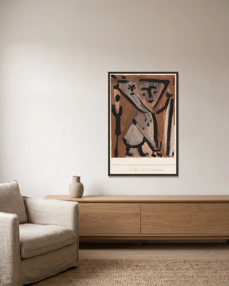 Duettino der Passanten von Paul Klee gerahmt an einer Wand