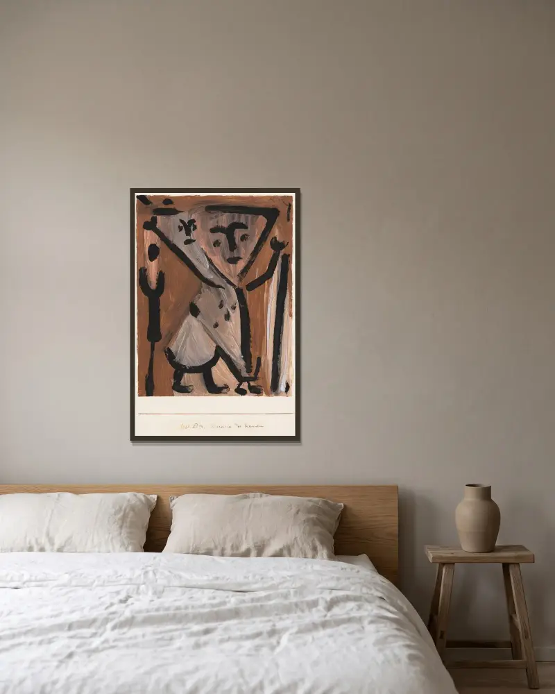 Duettino der Passanten von Paul Klee gerahmt an einer Wand