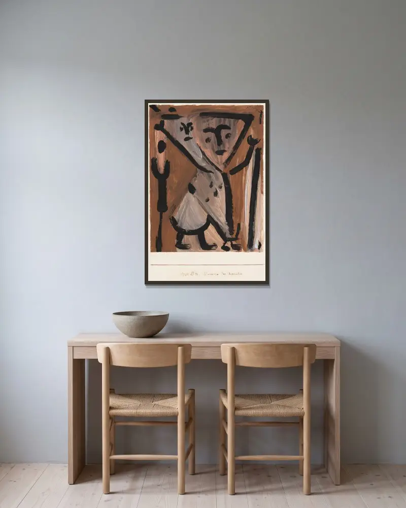 Duettino der Passanten von Paul Klee gerahmt an einer Wand