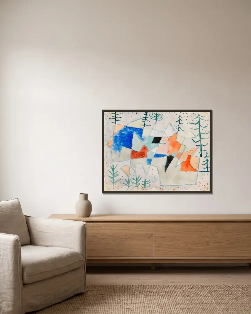 Edelklippe av Paul Klee inramad på en vägg
