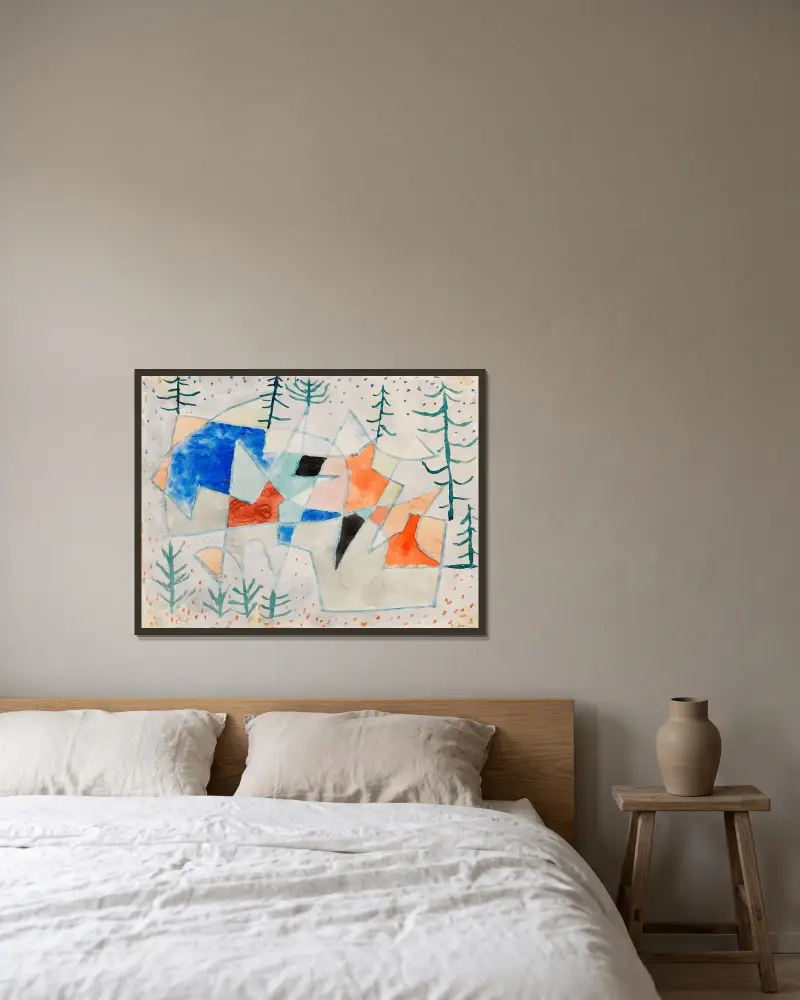 Edelklippe av Paul Klee inramad på en vägg