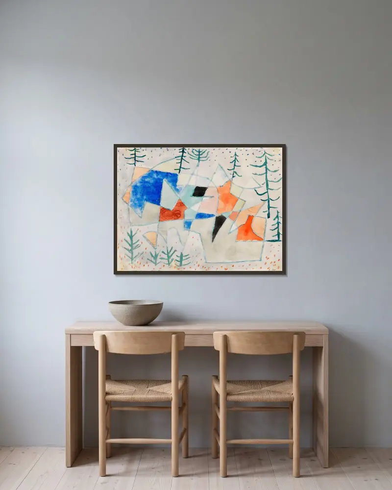 Edelklippe av Paul Klee inramad på en vägg