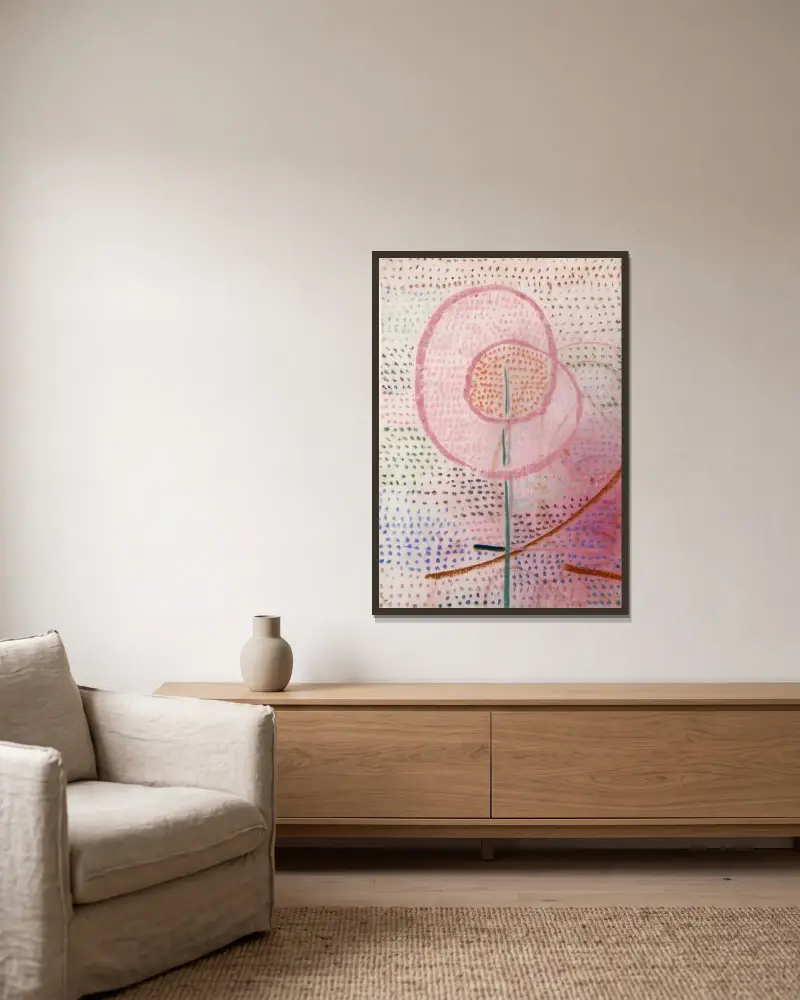 Flourishing av Paul Klee inramad på en vägg