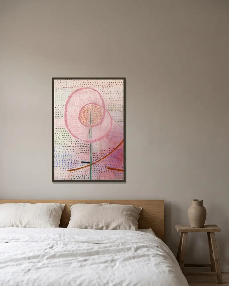 Flourishing av Paul Klee inramad på en vägg