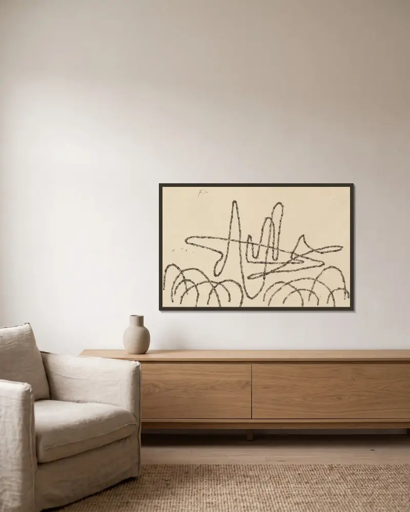 Z suchych gałęzi, Paul Klee w ramie na ścianie