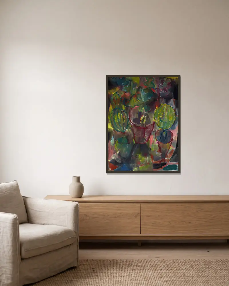Kakteen av Paul Klee inramad på en vägg