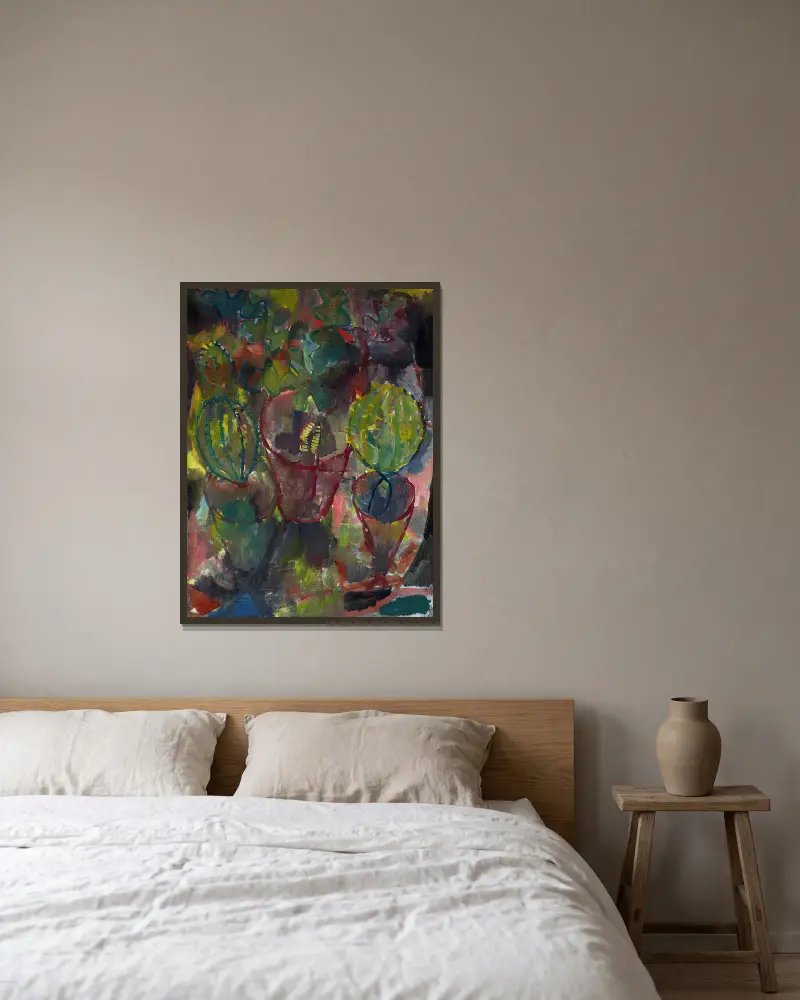 Kakteen av Paul Klee inramad på en vägg