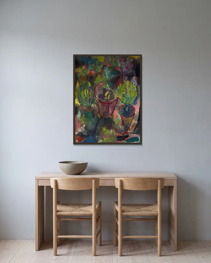 Kakteen av Paul Klee inramad på en vägg