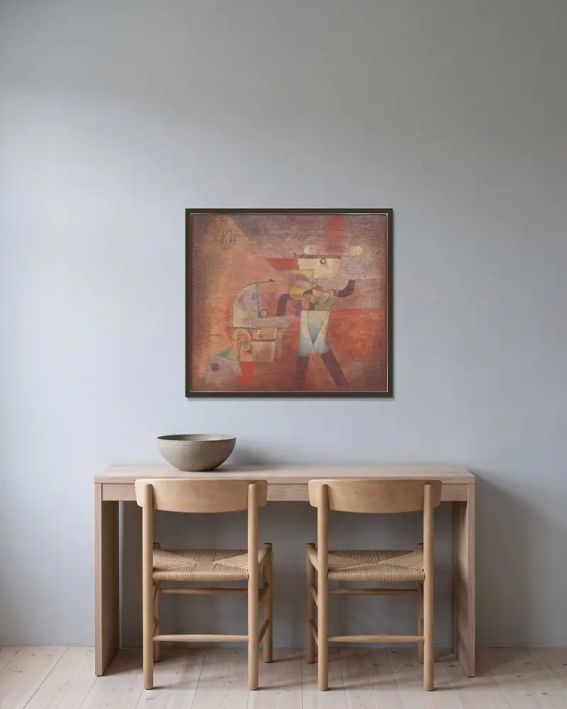 KN der Schmied av Paul Klee inramad på en vägg