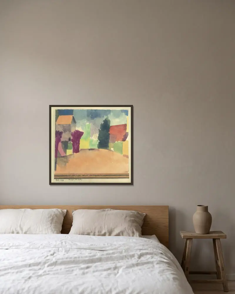 Lantgård nära Fryburg av Paul Klee inramad på en vägg