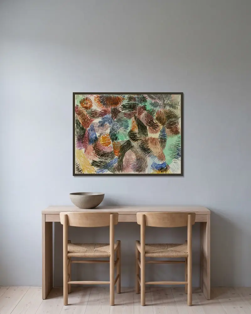 Skogens libido av Paul Klee inramad på en vägg