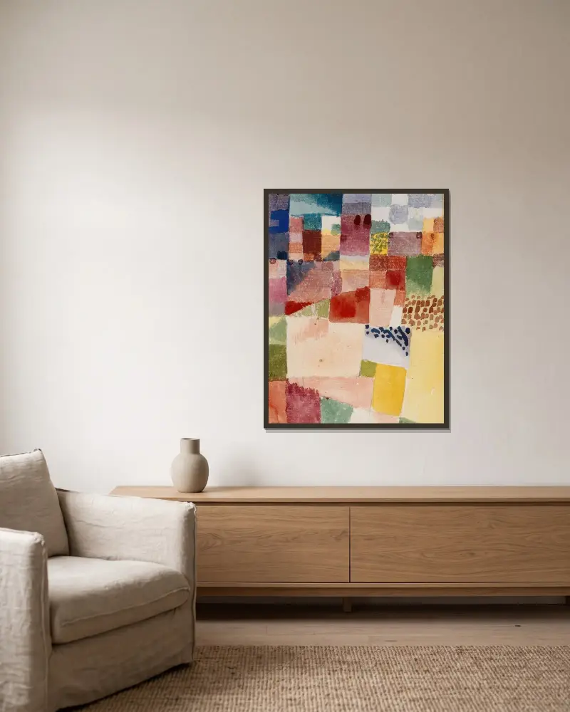 Motiv z Hammametu, Paul Klee v rámu na stěně