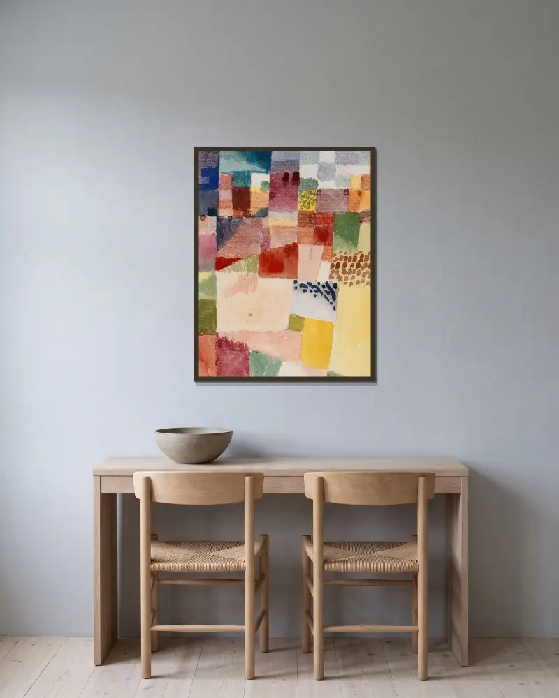 Motiv z Hammametu, Paul Klee v rámu na stěně