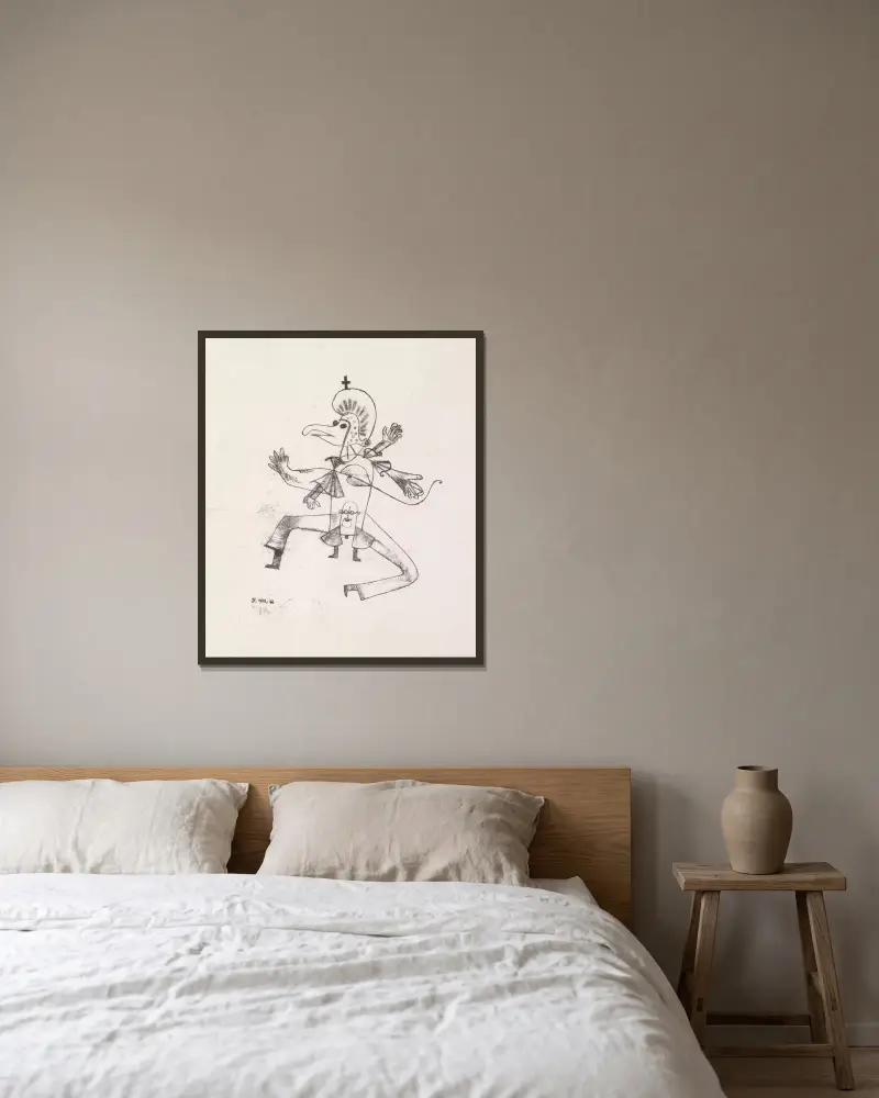Narretei av Paul Klee inramad på en vägg