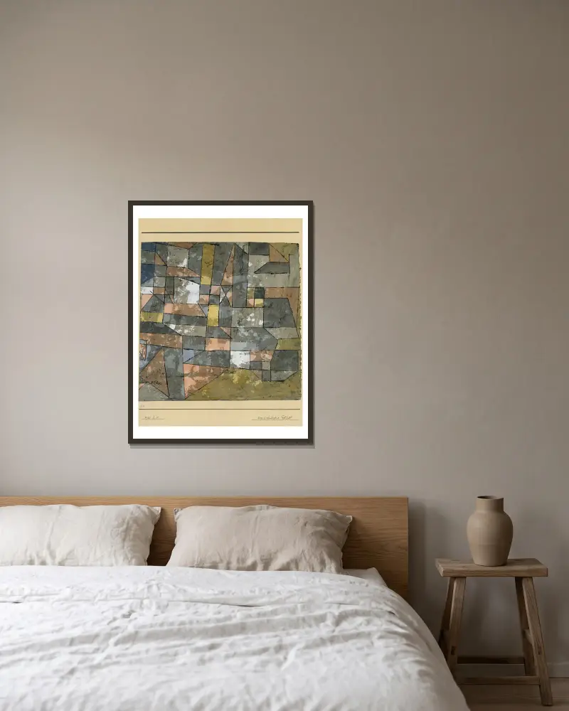 North German av Paul Klee inramad på en vägg