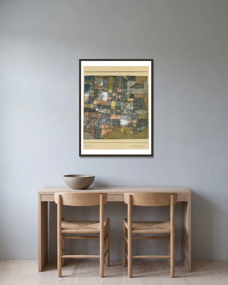 North German av Paul Klee inramad på en vägg