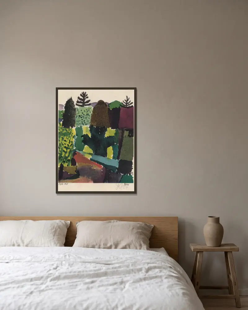 Park av Paul Klee inramad på en vägg